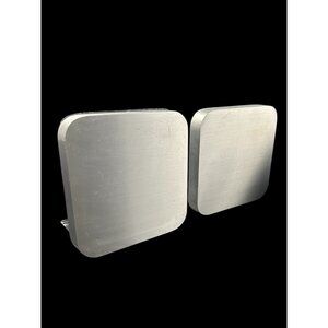 Bookends Vintage Aluminum BPC Industries MCM Rounded Square Satin Finish 5.25"